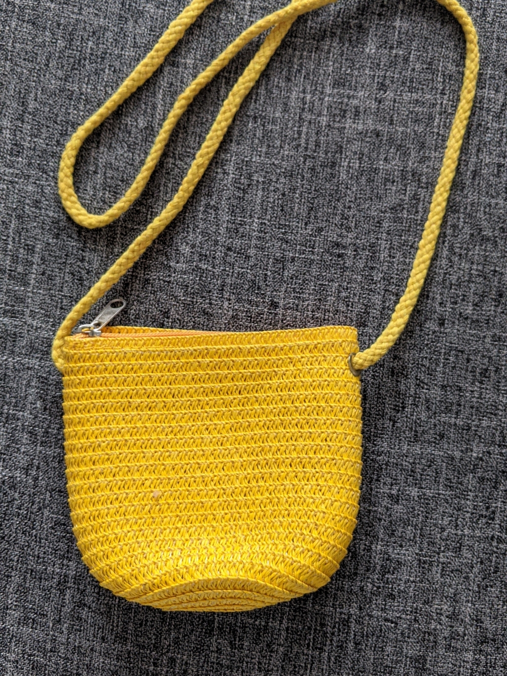 Yellow Crochet Crossbody Bag